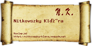 Nitkovszky Klára névjegykártya